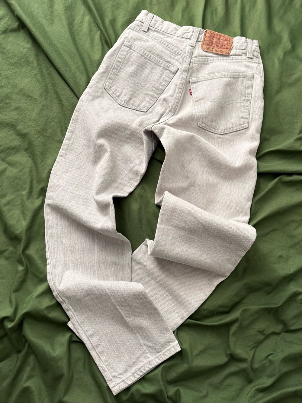 Levi’s 501 Vintage 70s USA Cream Gray High Rise Straight Jeans 26x30